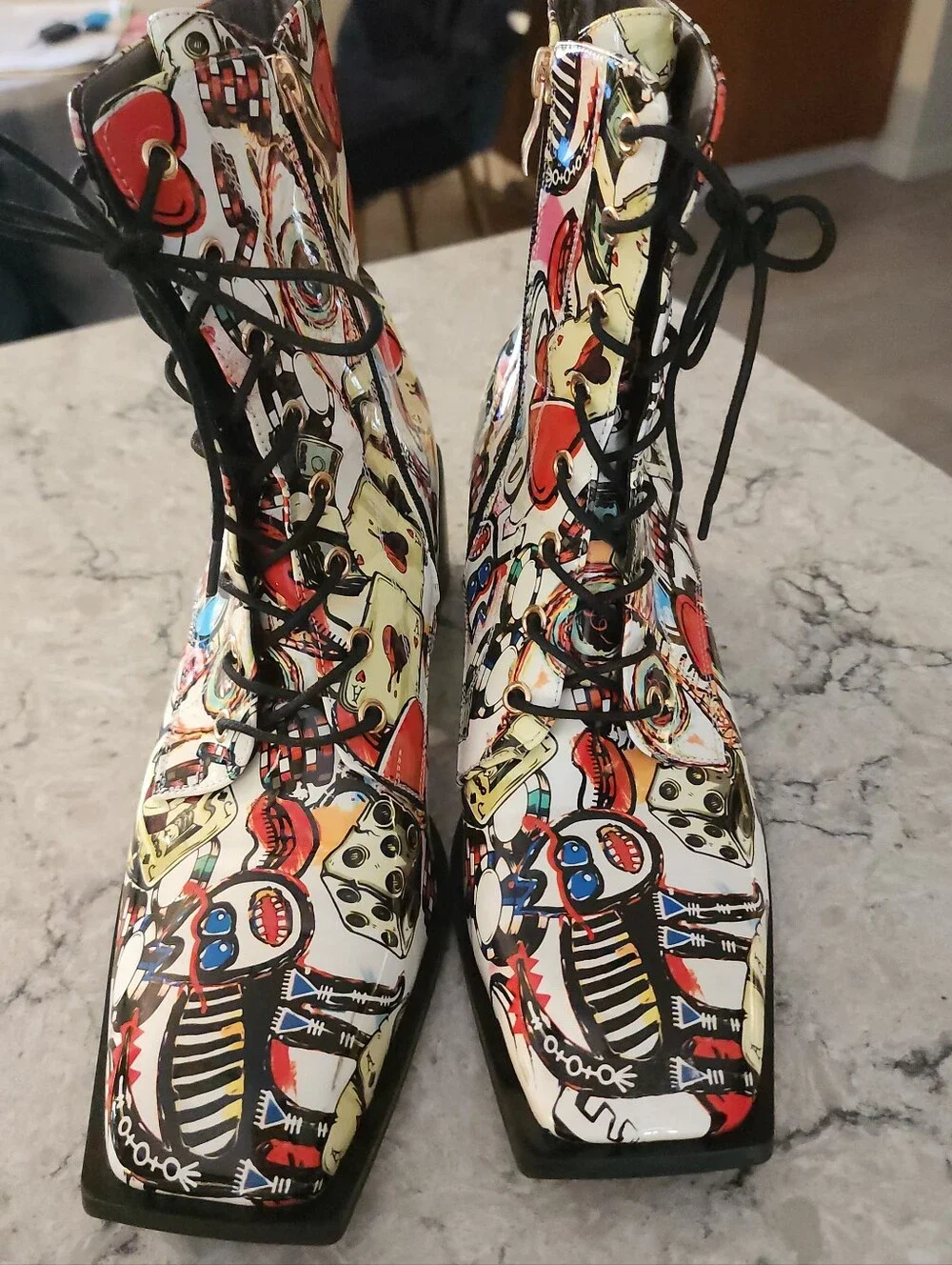 Bold & Beautiful Pop-Art Boots  Size 10